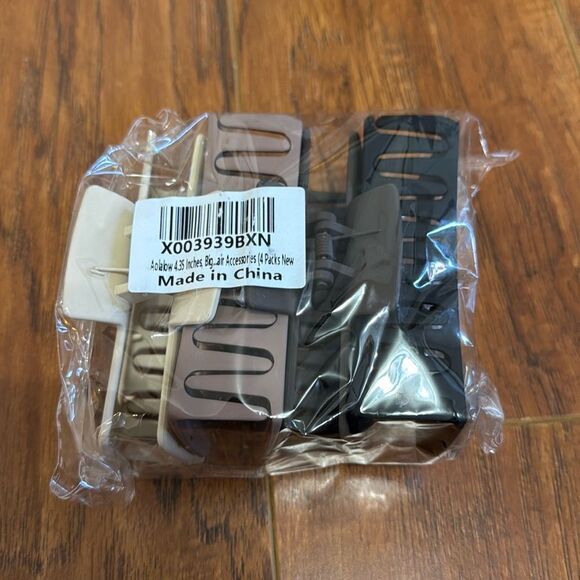 NWT (4) Large Hair Claw Clips 4.1" Non-slip Big Square Matte Banana Clips - Picture 2 of 5